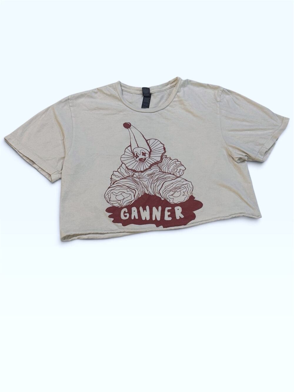 Gildan Softstyle Gawner Custom Crop Tee Clown Graphic OffWhite M Punk Circuscore